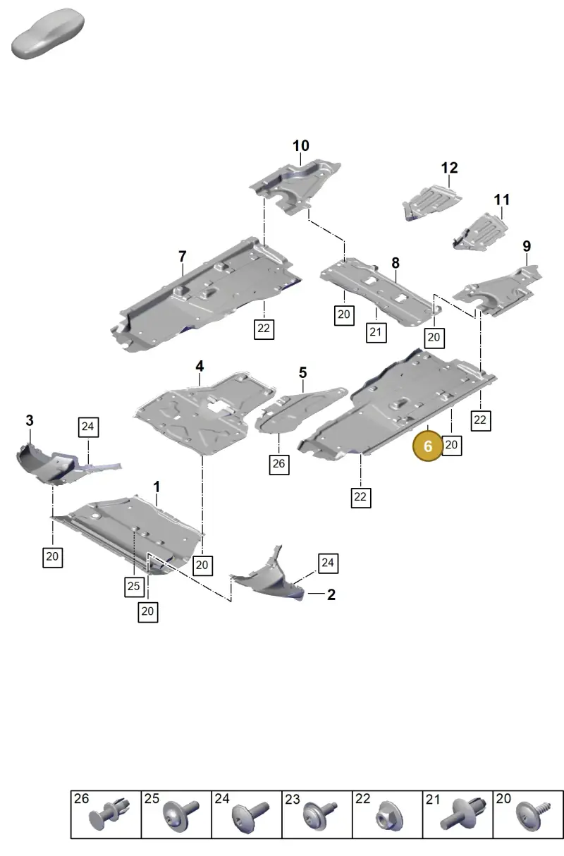 9Y0825205L Porsche Underbody Protection