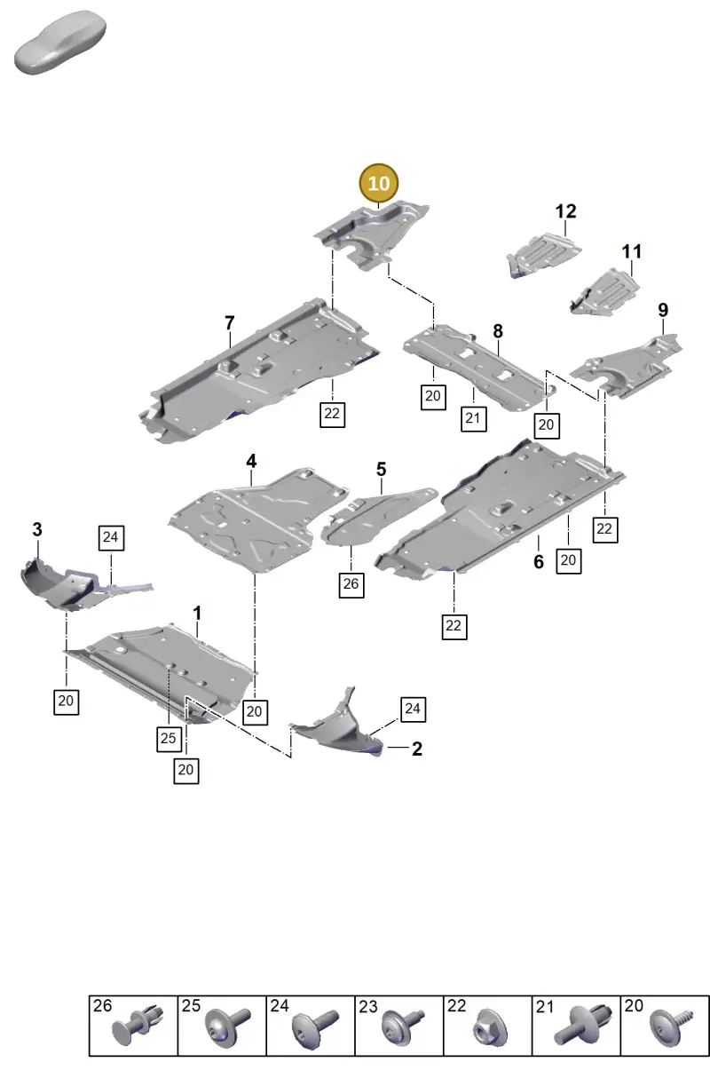 9Y0825214A Porsche Underbody Protection