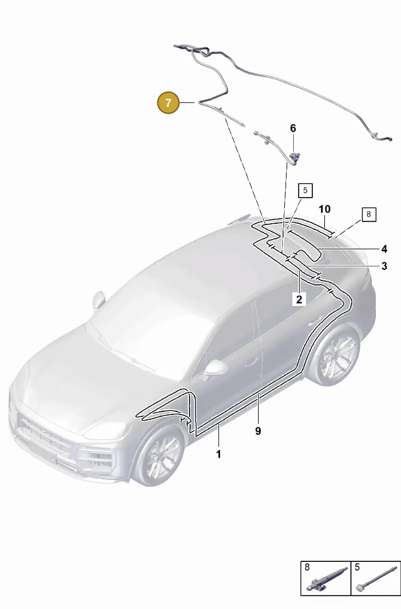9Y0827861E Porsche Hose Line for Washer Water