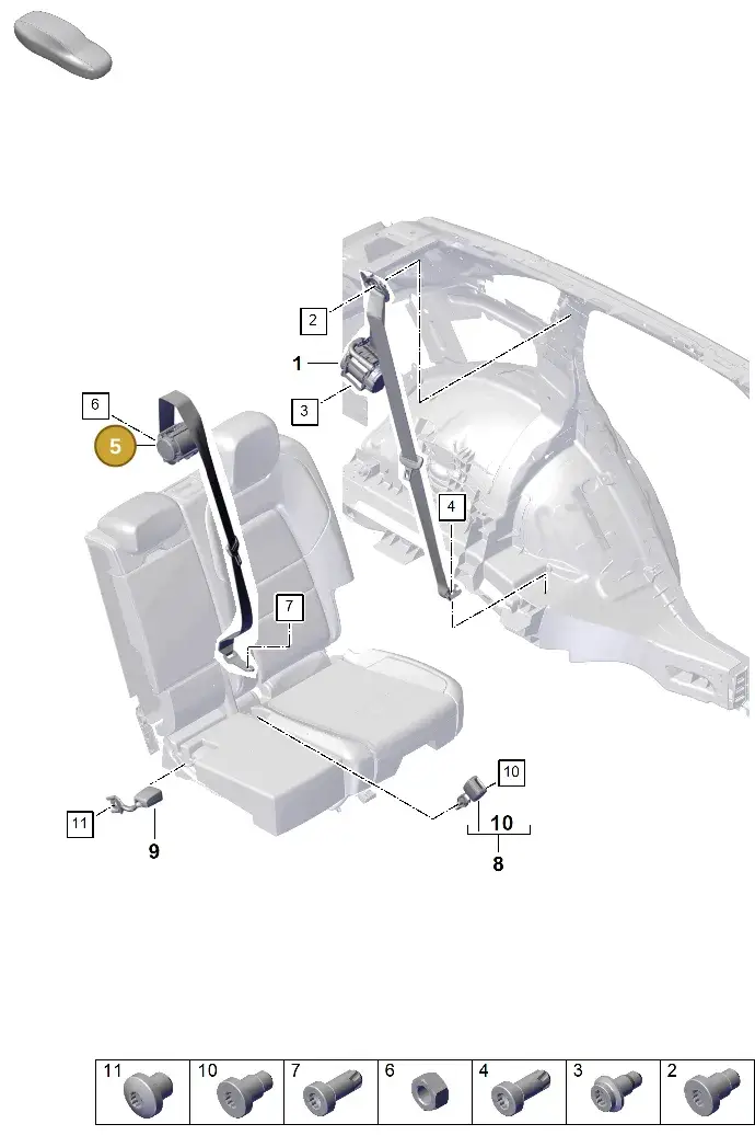 9Y0857807AHCP Porsche Three-Point Safety Belt (Black HCP)
