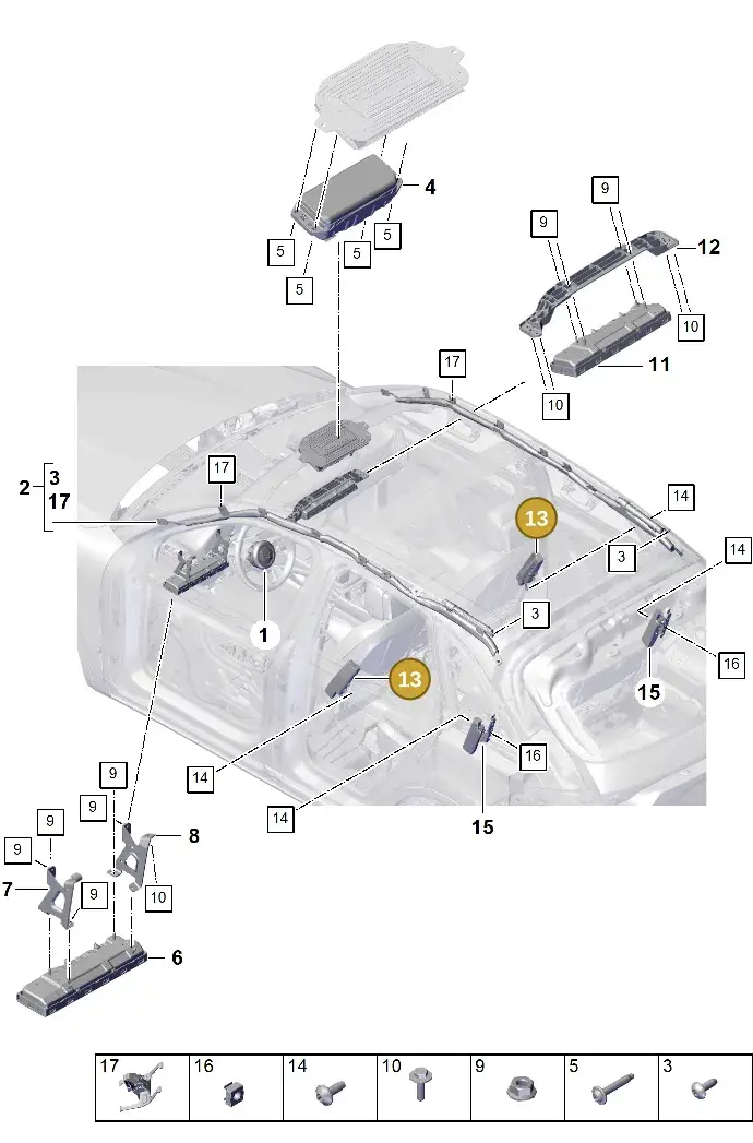 9Y0880242J Porsche Side Airbag Unit