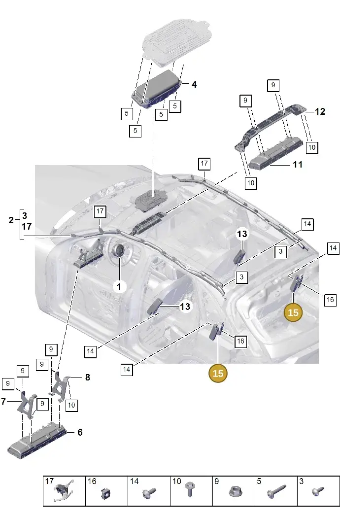 9Y0880441G Porsche Side Airbag Unit
