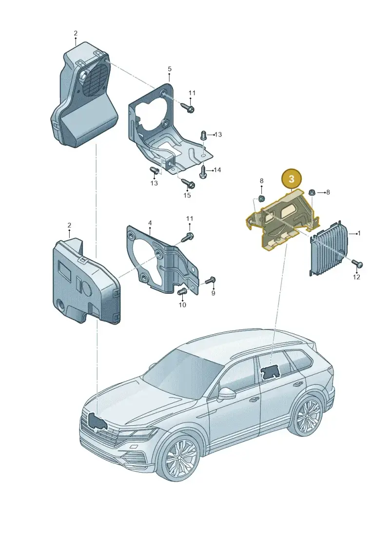 9Y0907221 Porsche Retainer for Control Unit