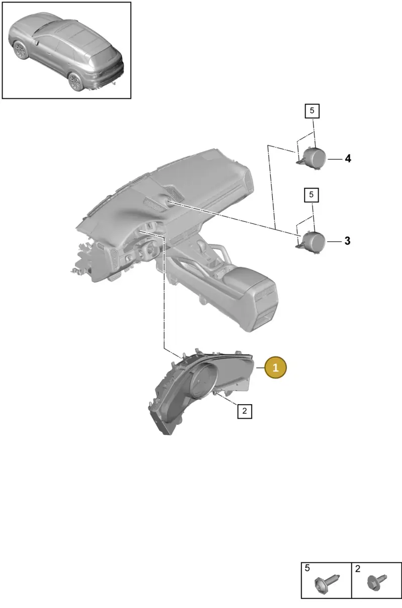 9Y0920861M6N3 Porsche Combi-Instrument (Matt Black 6N3)