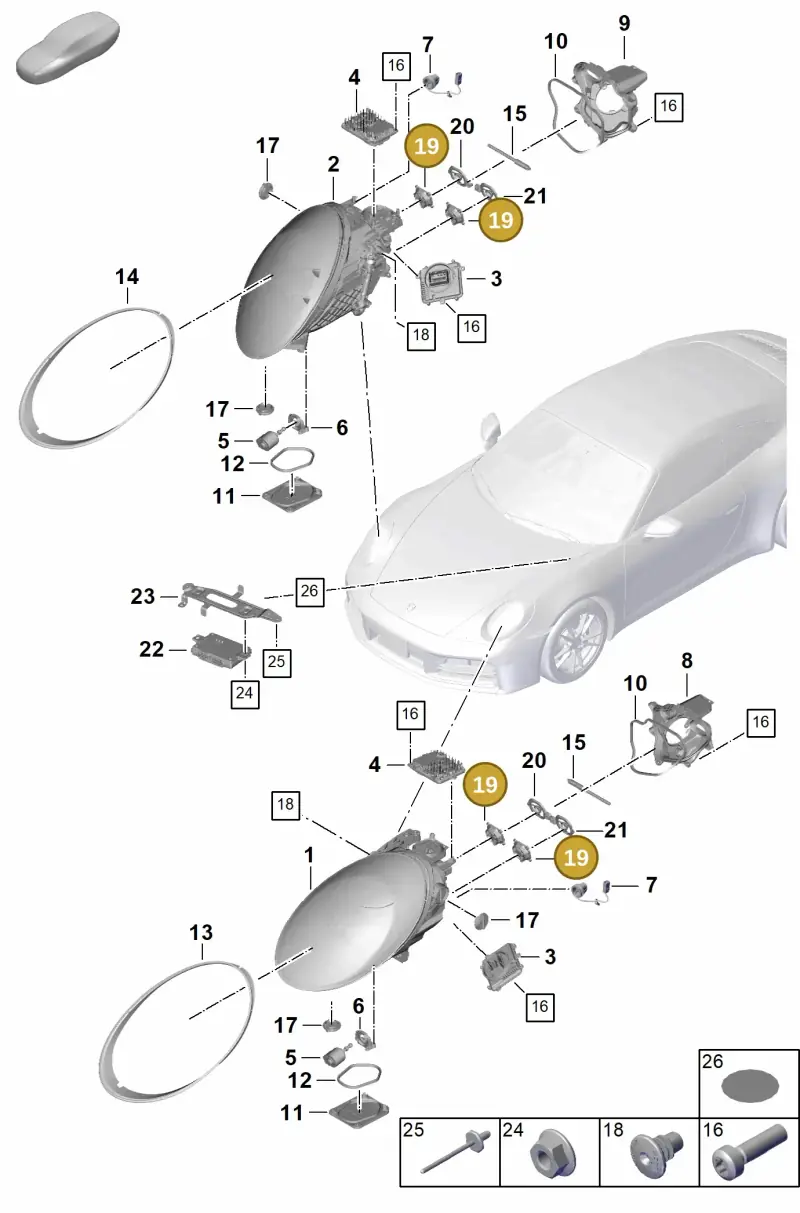 9Y0941052B Porsche Fan for Headlamps