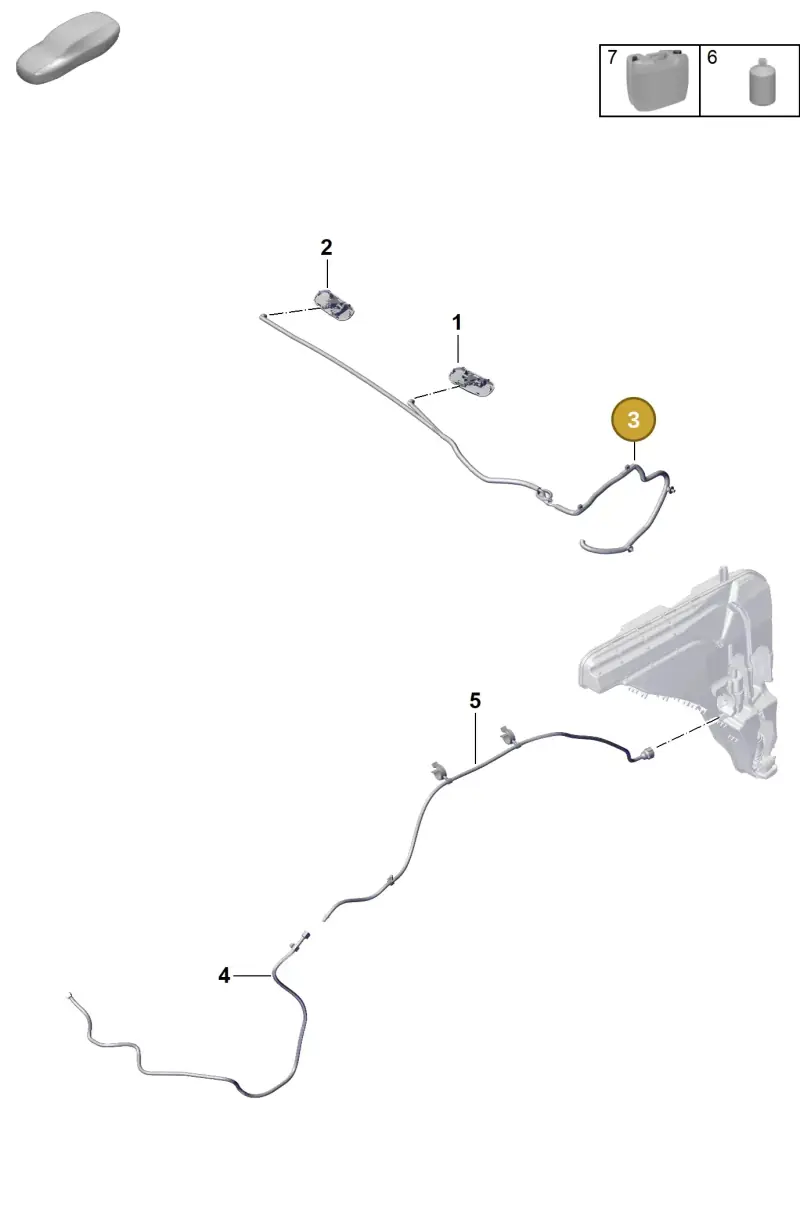 9Y0955744P Porsche Hose Line for Washer Water