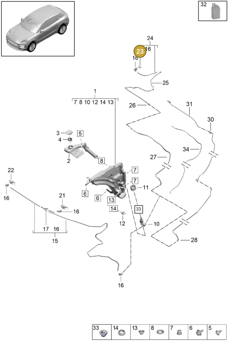 9Y0955984 Porsche Water Jet