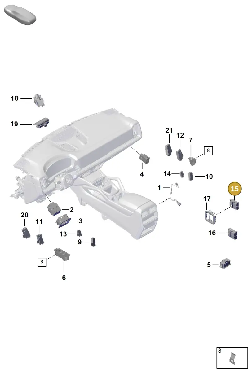9Y0959511E6N3 Porsche Switch (Matt Black 6N3)