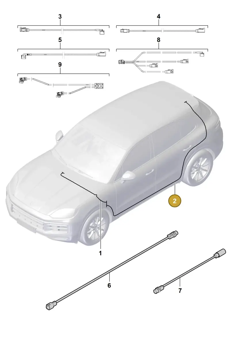 9Y2971298D Porsche Aerial Connection Line