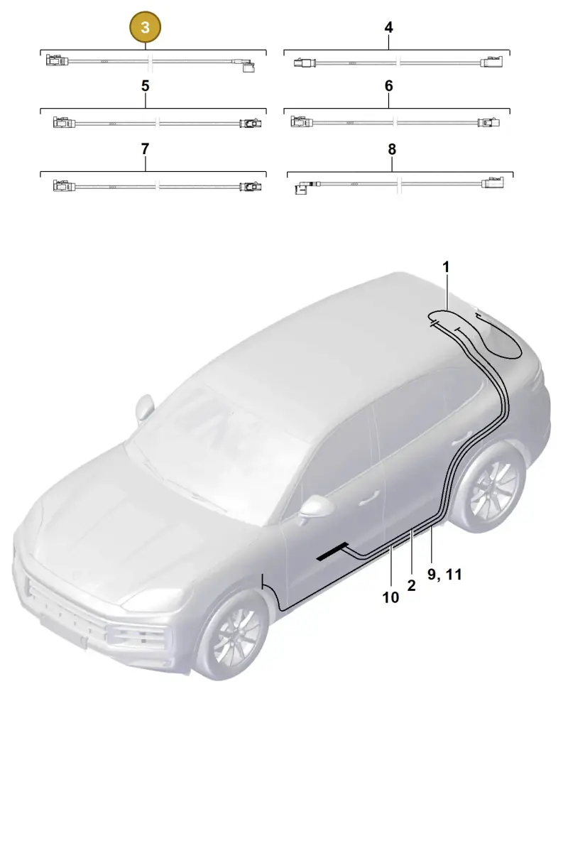 9Y3035550BT Porsche Aerial Connection Line