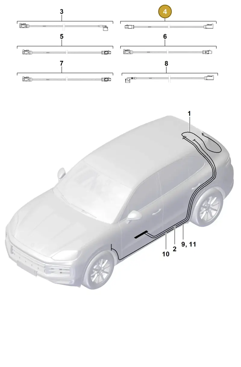 9Y3035550CA Porsche Aerial Connection Line