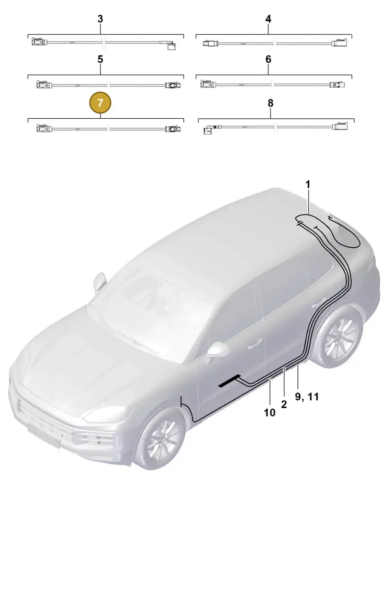 9Y3035550CD Porsche Aerial Connection Line