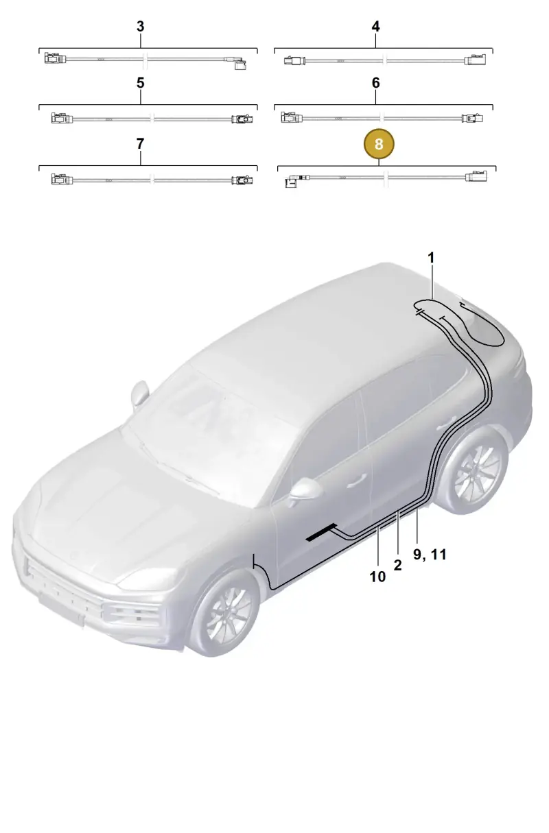 9Y3035550CE Porsche Aerial Connection Line