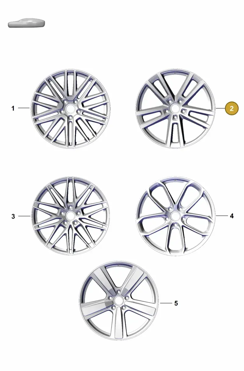 9Y3601025BFQO1 Porsche Alloy Wheel (Black Turned Aluminium QO1)