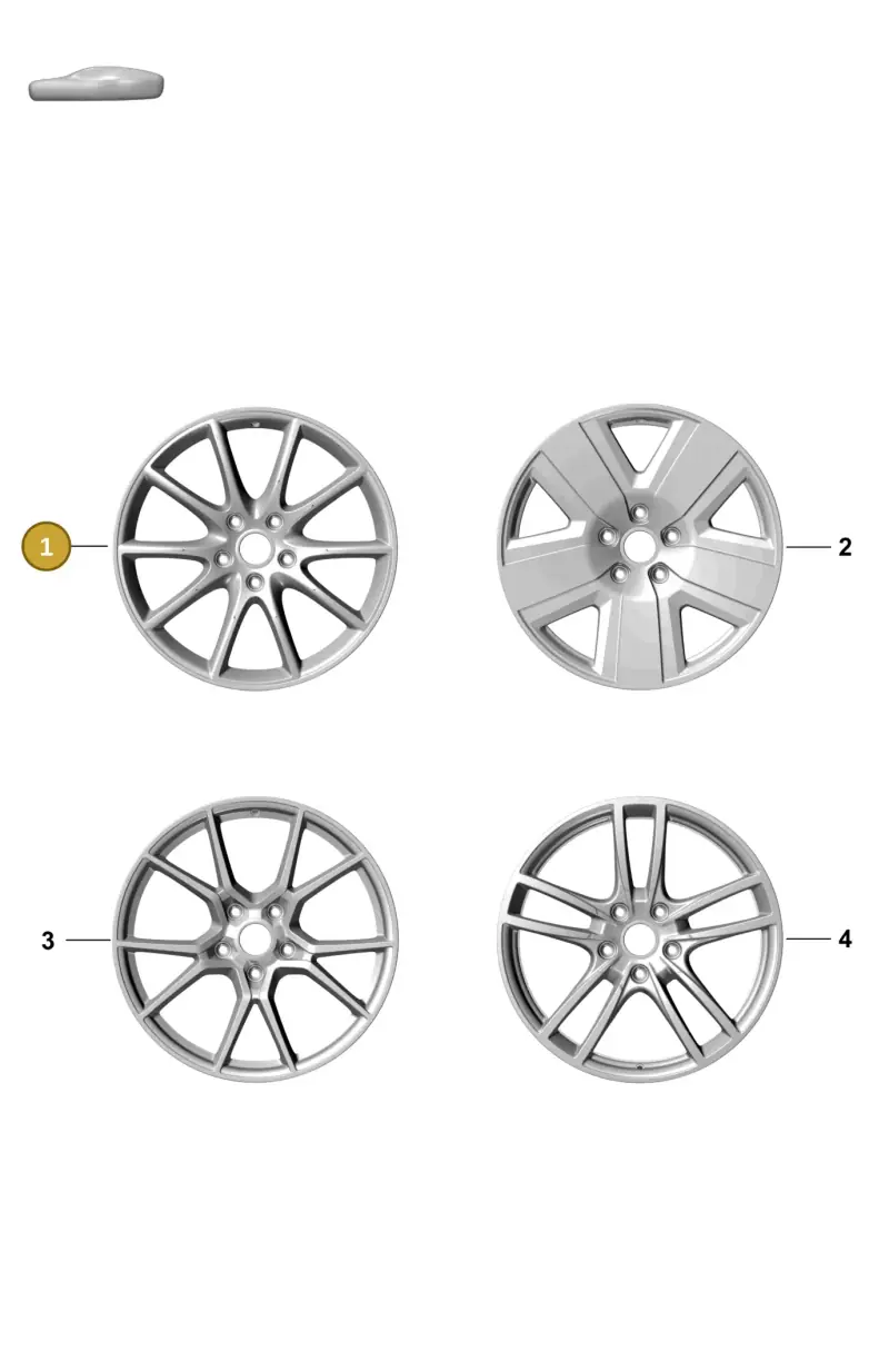 9Y3601025BM8Z8 Porsche Alloy Wheel (Brilliant Silver 8Z8)