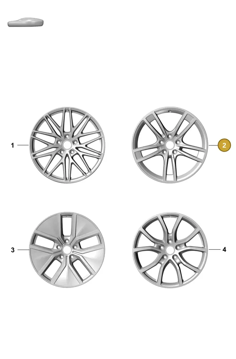 9Y3601025BTQU0 Porsche Alloy Wheel (Titanium Dark/Burnished QU0)