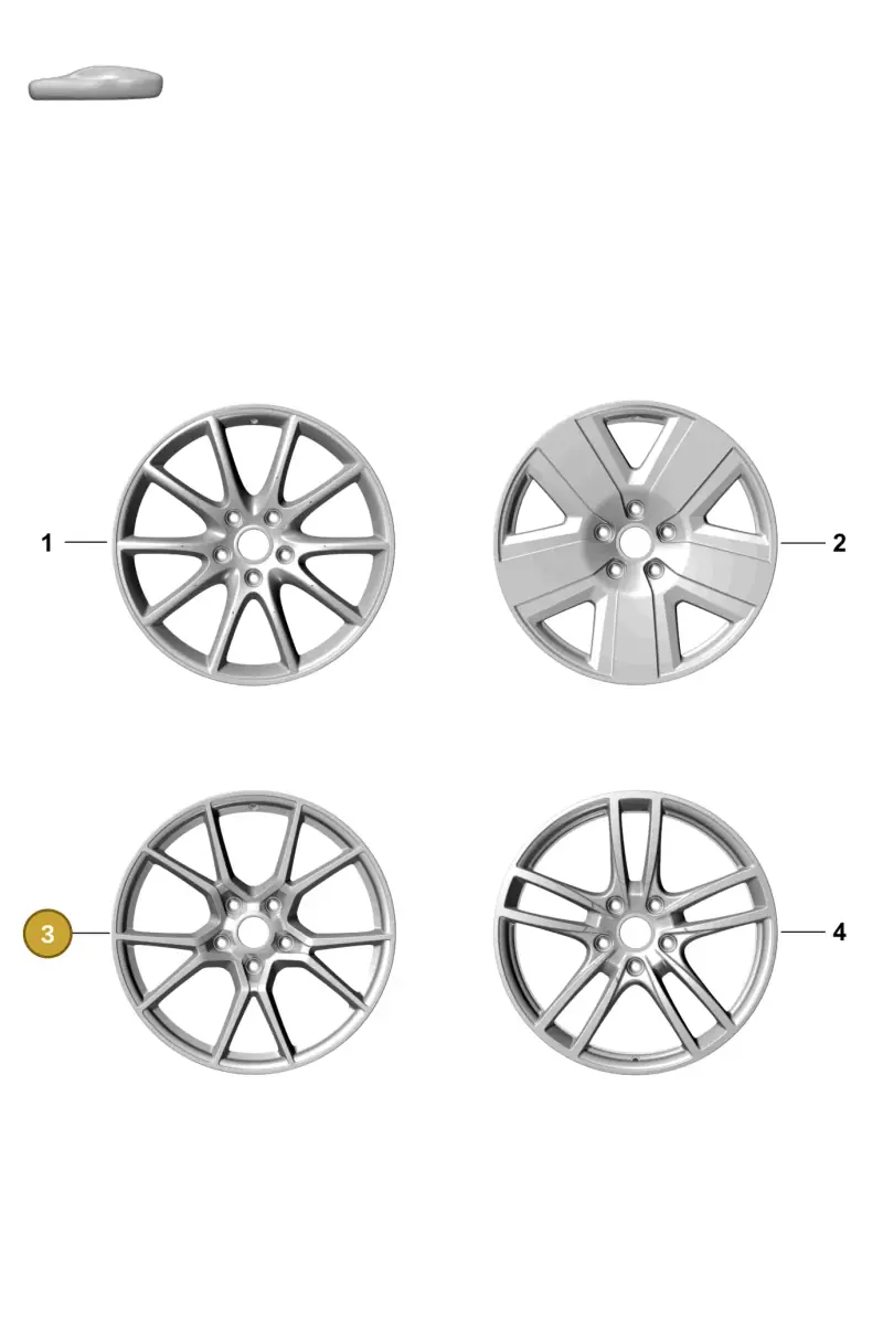 9Y3601025CF8Z8 Porsche Alloy Wheel (Brilliant Silver 8Z8)