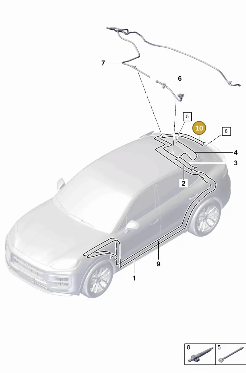 9Y3827861 Porsche Hose Line for Washer Water