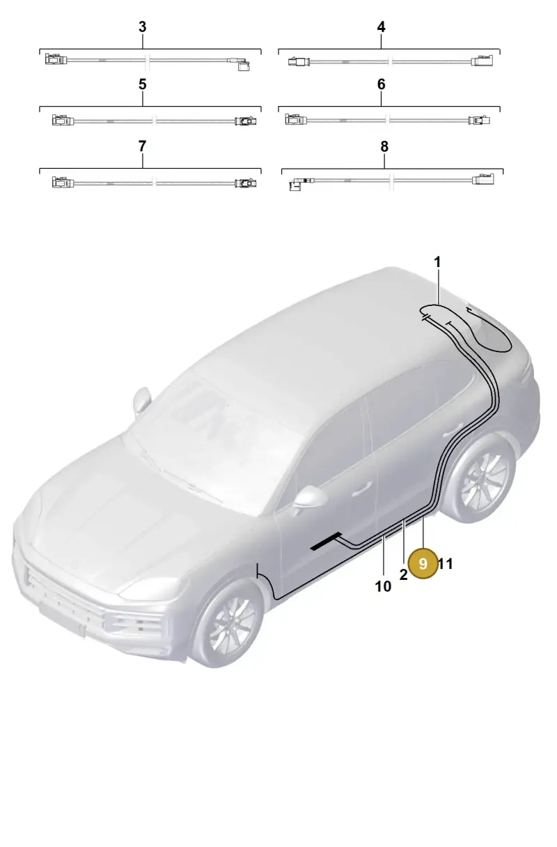 9Y3971298D Porsche Aerial Connection Line