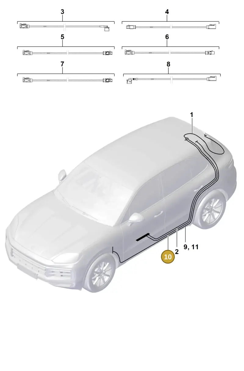 9Y3971298E Porsche Aerial Connection Line