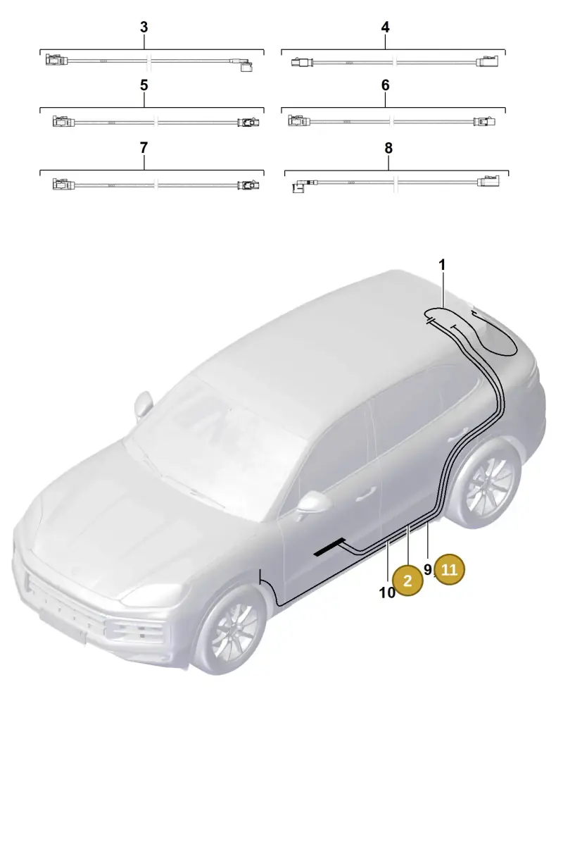 9Y3971327A Porsche Aerial Connection Line