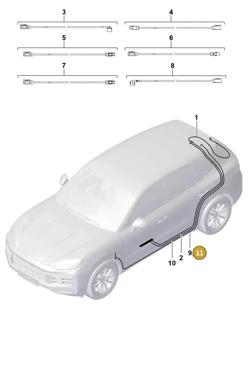 9Y3971327G Porsche Aerial Connection Line