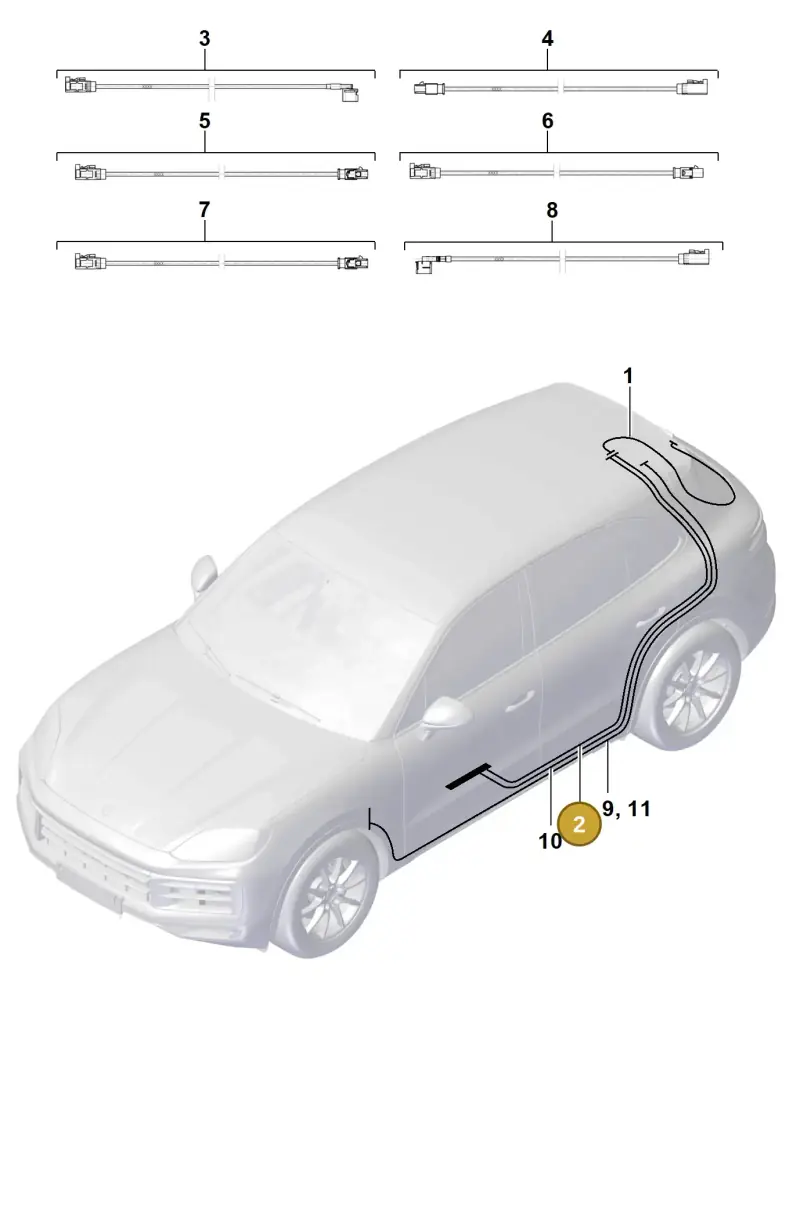 9Y3974288 Porsche Aerial Connection Line