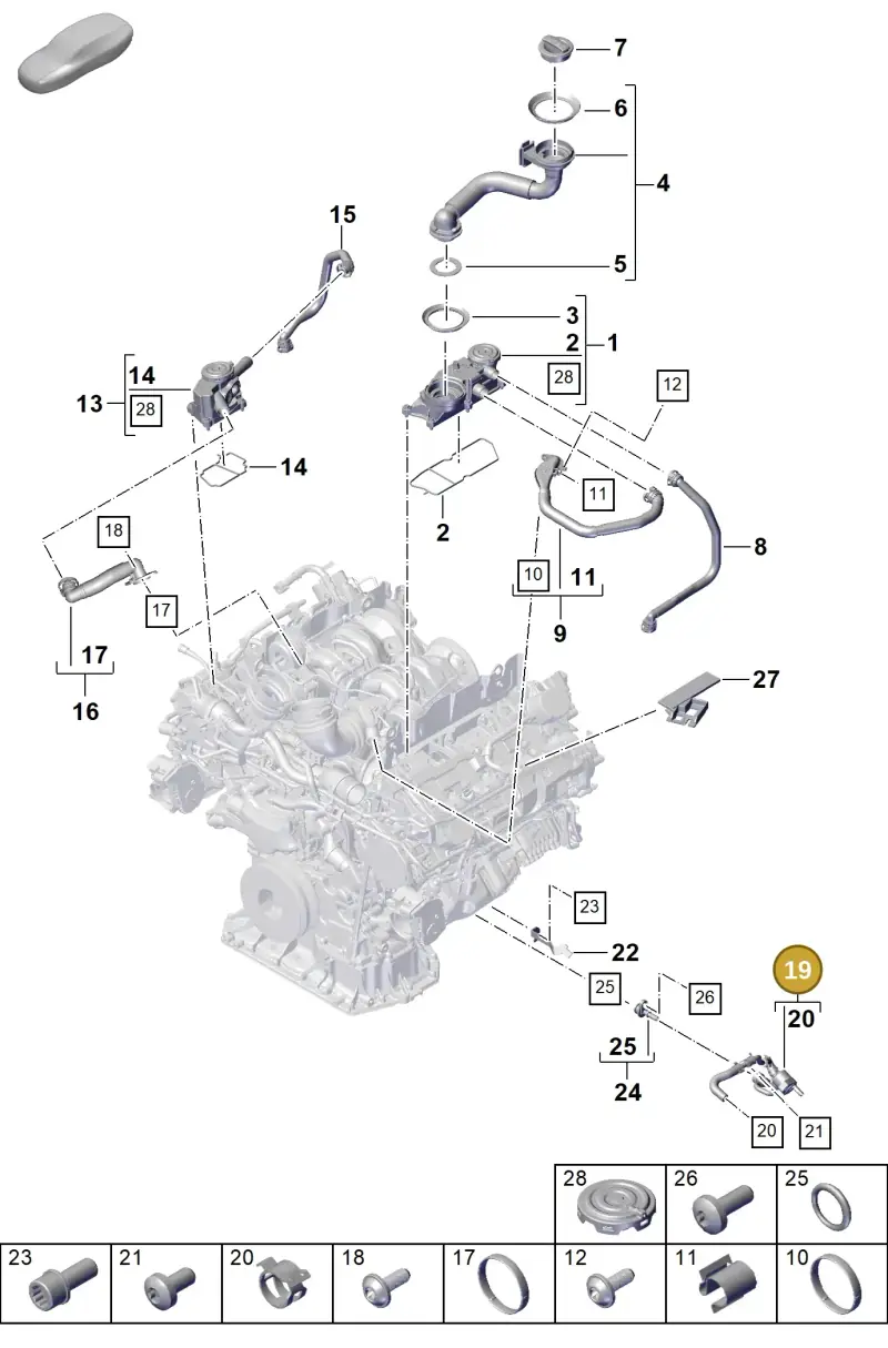 PAB103217A Porsche Breather Line