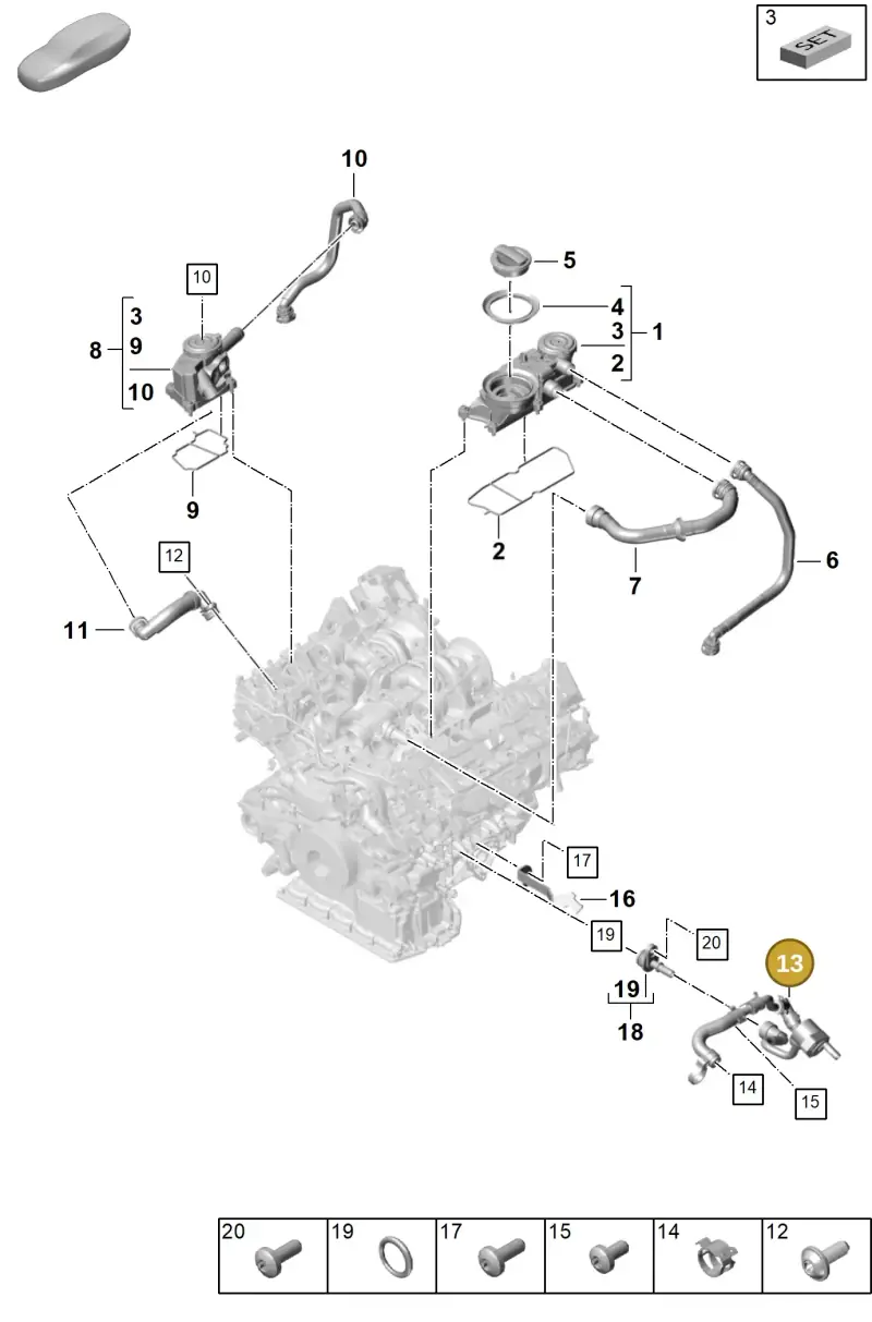 PAB103217 Porsche Breather Line