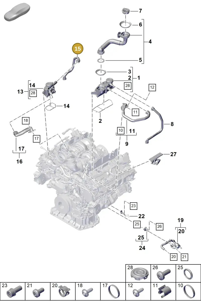 PAB103283 Porsche Breather Line