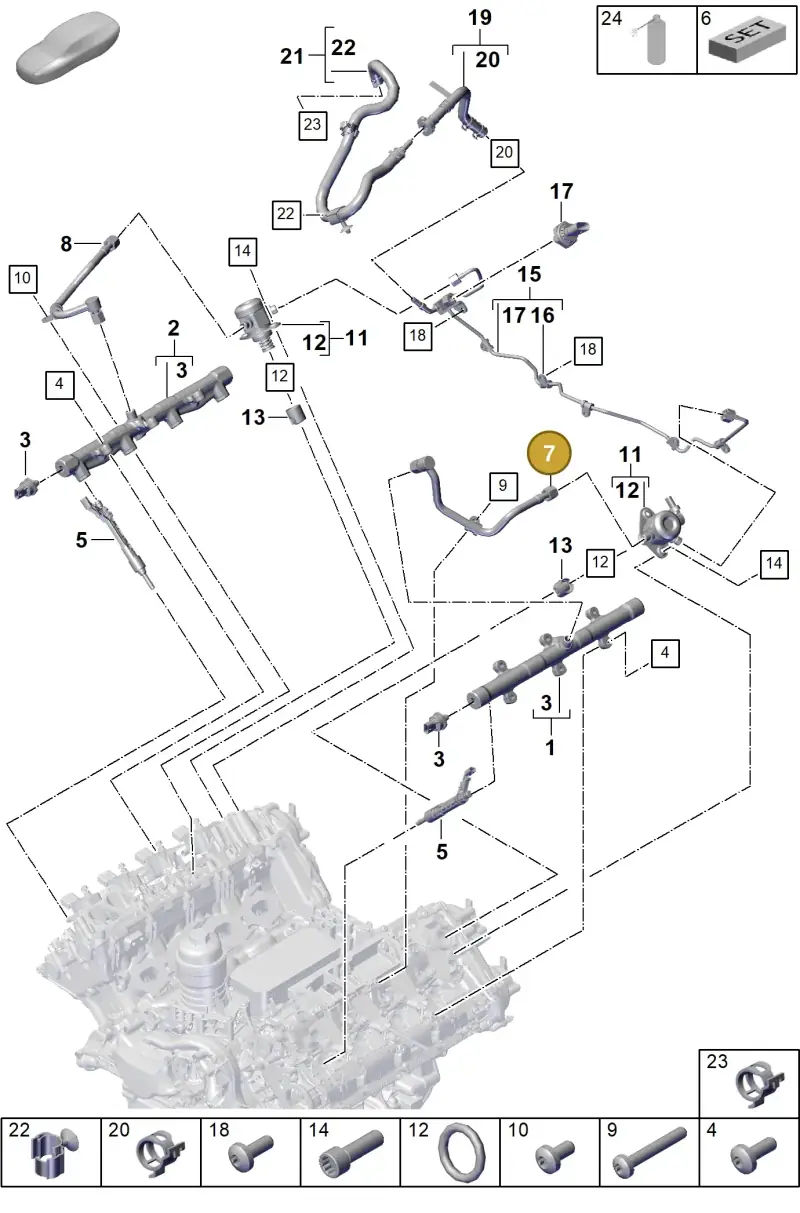 PAB127507B Porsche Fuel Line