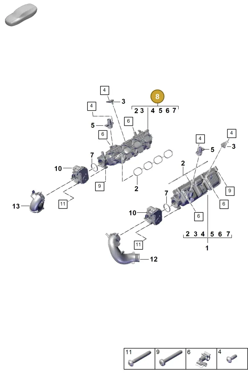 PAB129712D Porsche Intake Manifold