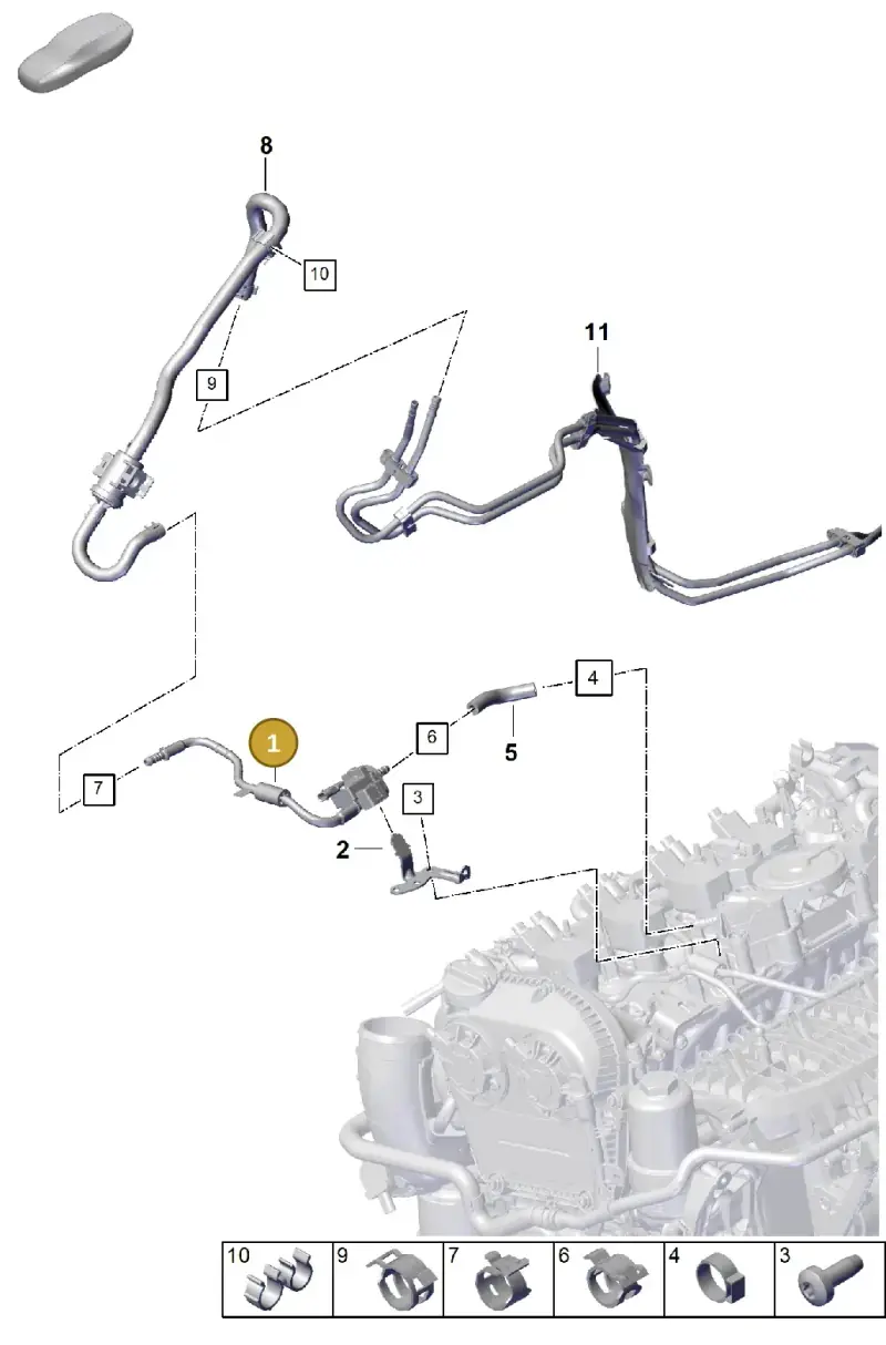 PAB133781 Porsche Connecting Tube with AKF Valve