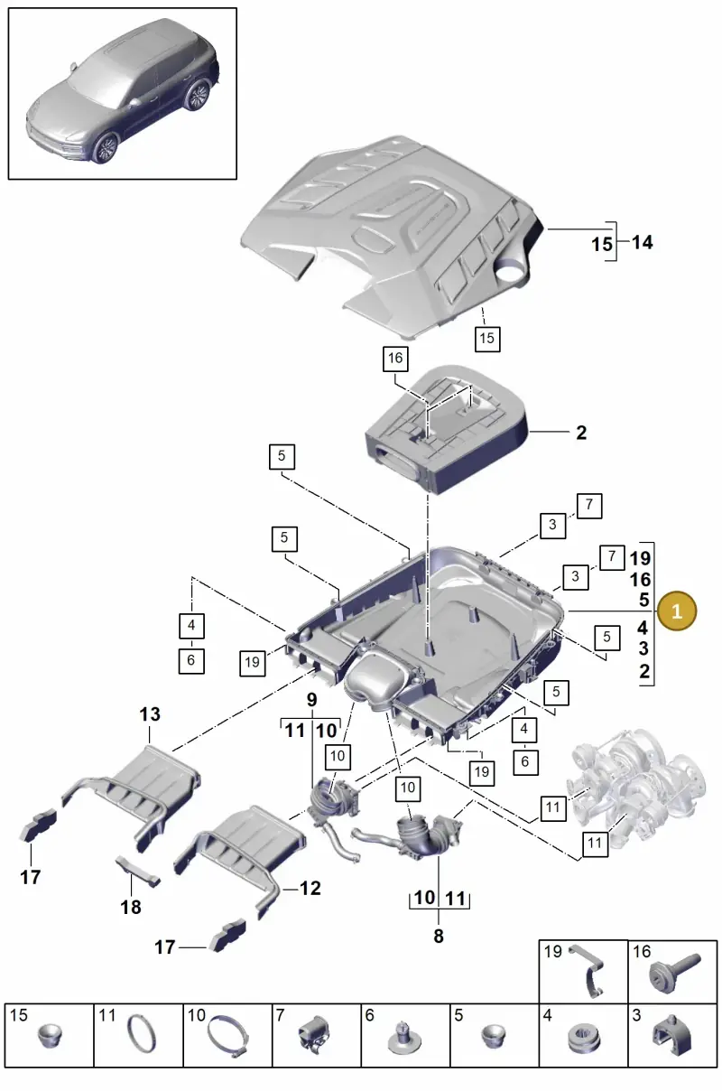 PAB133835 Porsche Air Cleaner Lower Part