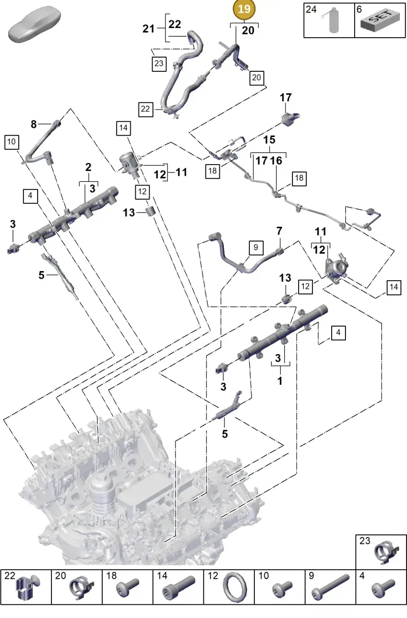 PAB133986B Porsche Fuel Line