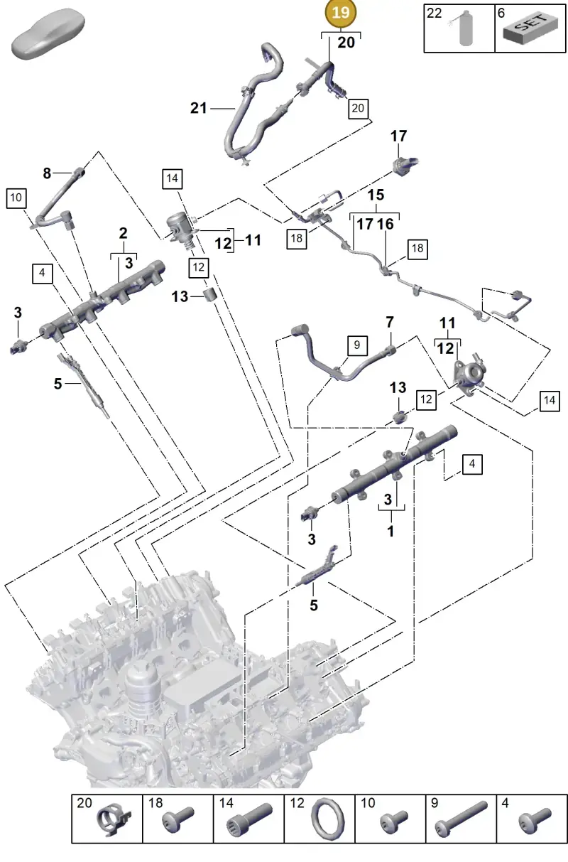 PAB133986C Porsche Fuel Line