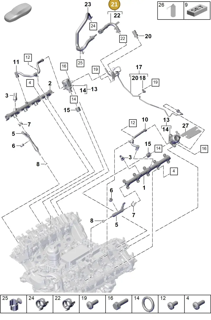 PAB133986 Porsche Fuel Line