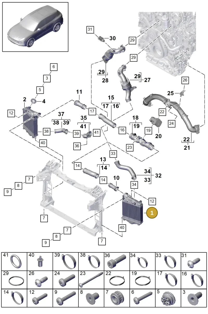 PAB145803C Porsche Charge Air Cooler