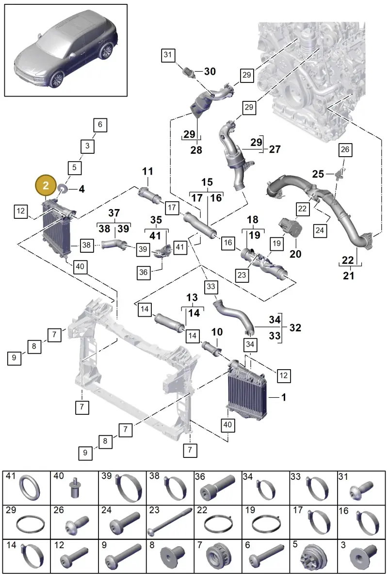 PAB145804C Porsche Charge Air Cooler
