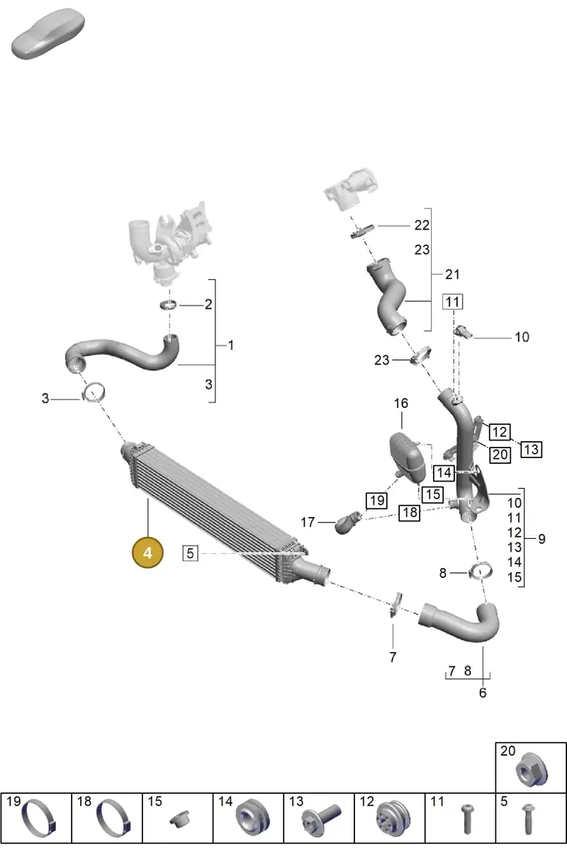 PAB145805 Porsche Charge Air Cooler