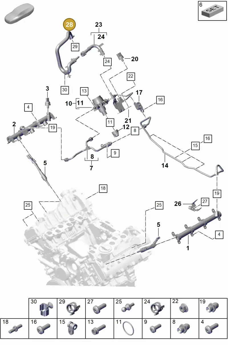 PAB20121500 Porsche Fuel Line