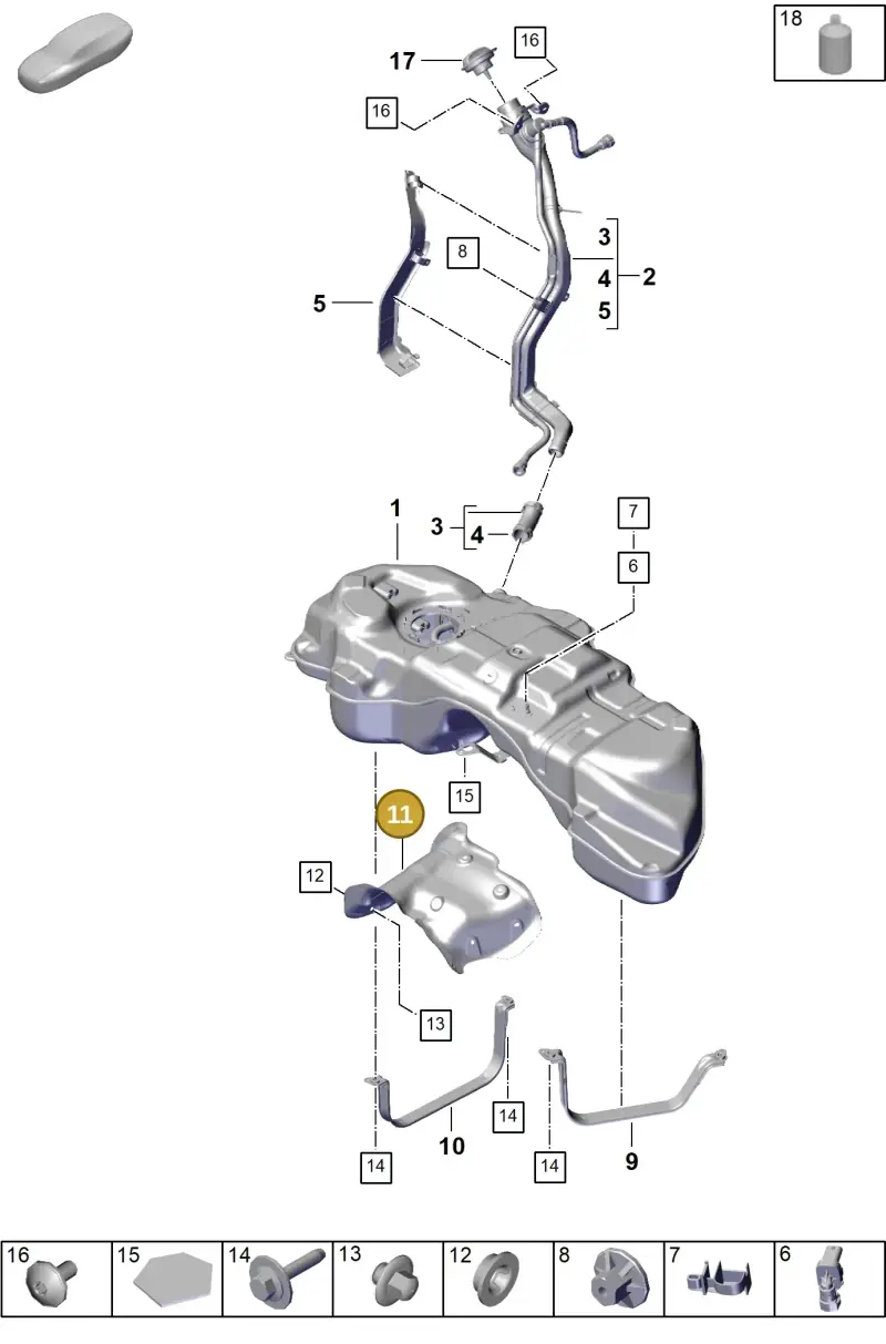 PAB201308 Porsche Guard Plate for Fuel Tank