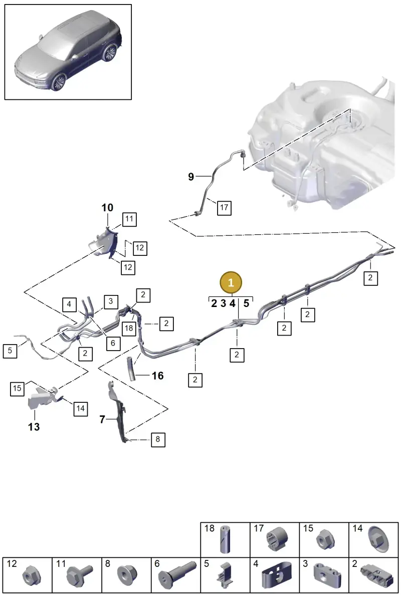 PAB20154410 Porsche Fuel Line