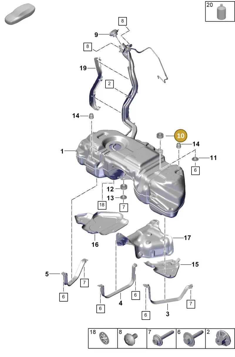 PAB20184000 Porsche Rubber Bush