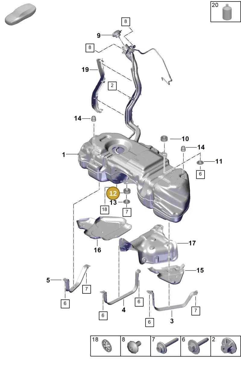 PAB20184040 Porsche Rubber Bush