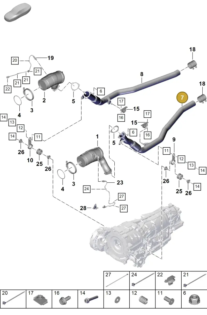 PAB253300J Porsche Exhaust Pipe