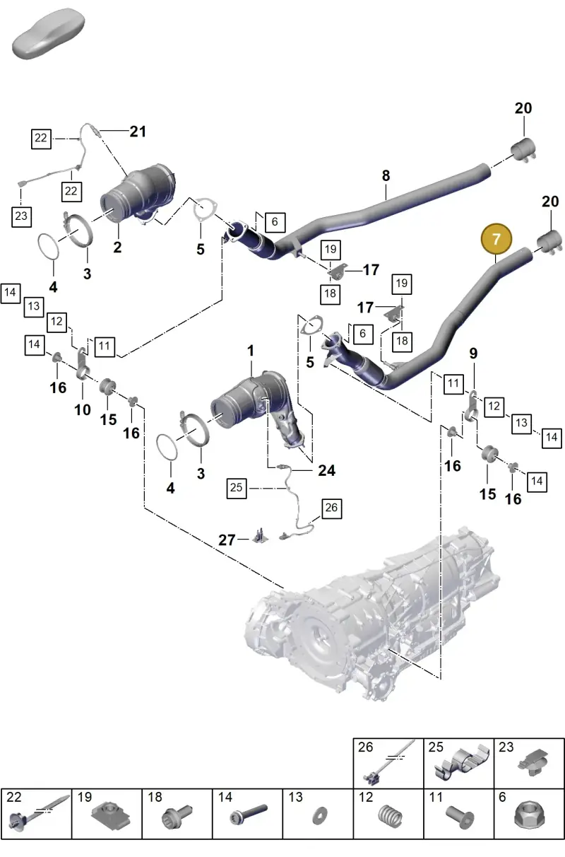 PAB253300K Porsche Exhaust Pipe