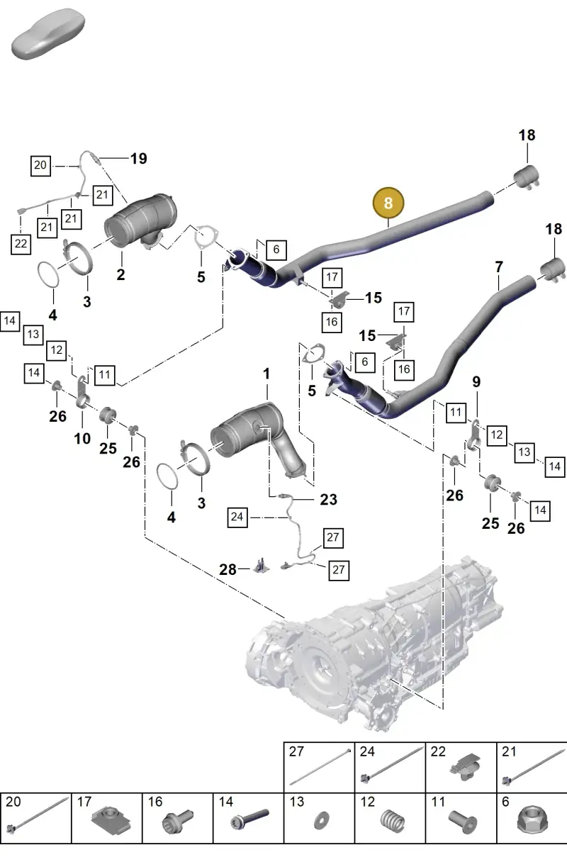 PAB253350D Porsche Exhaust Pipe