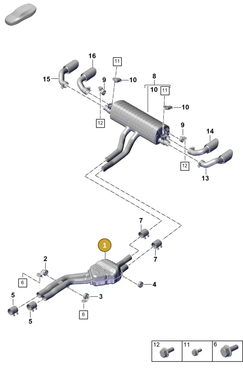 PAB253409D Porsche Front Silencer