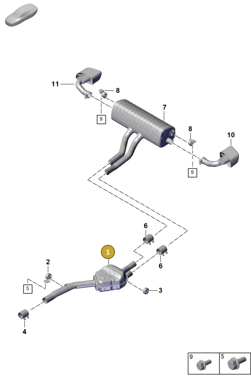 PAB253409E Porsche Front Silencer